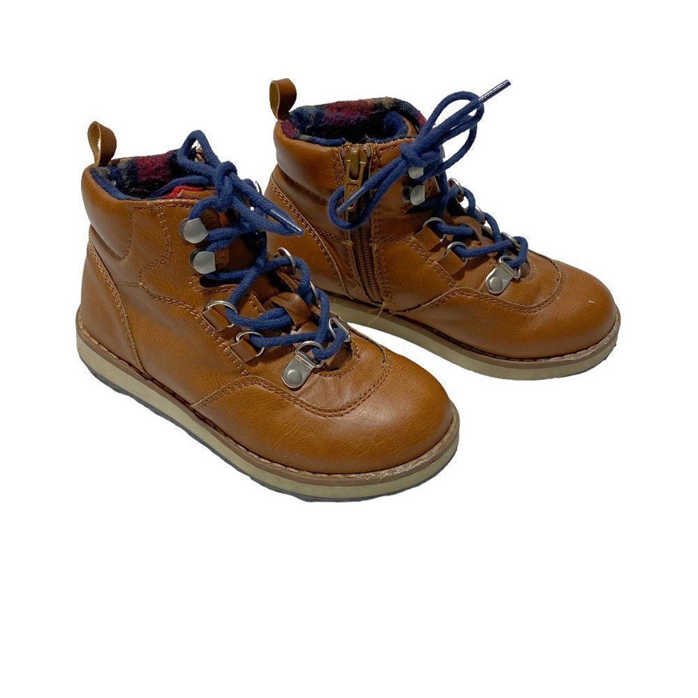GAP Kids Faux Leather Hiker Boots in Tan
